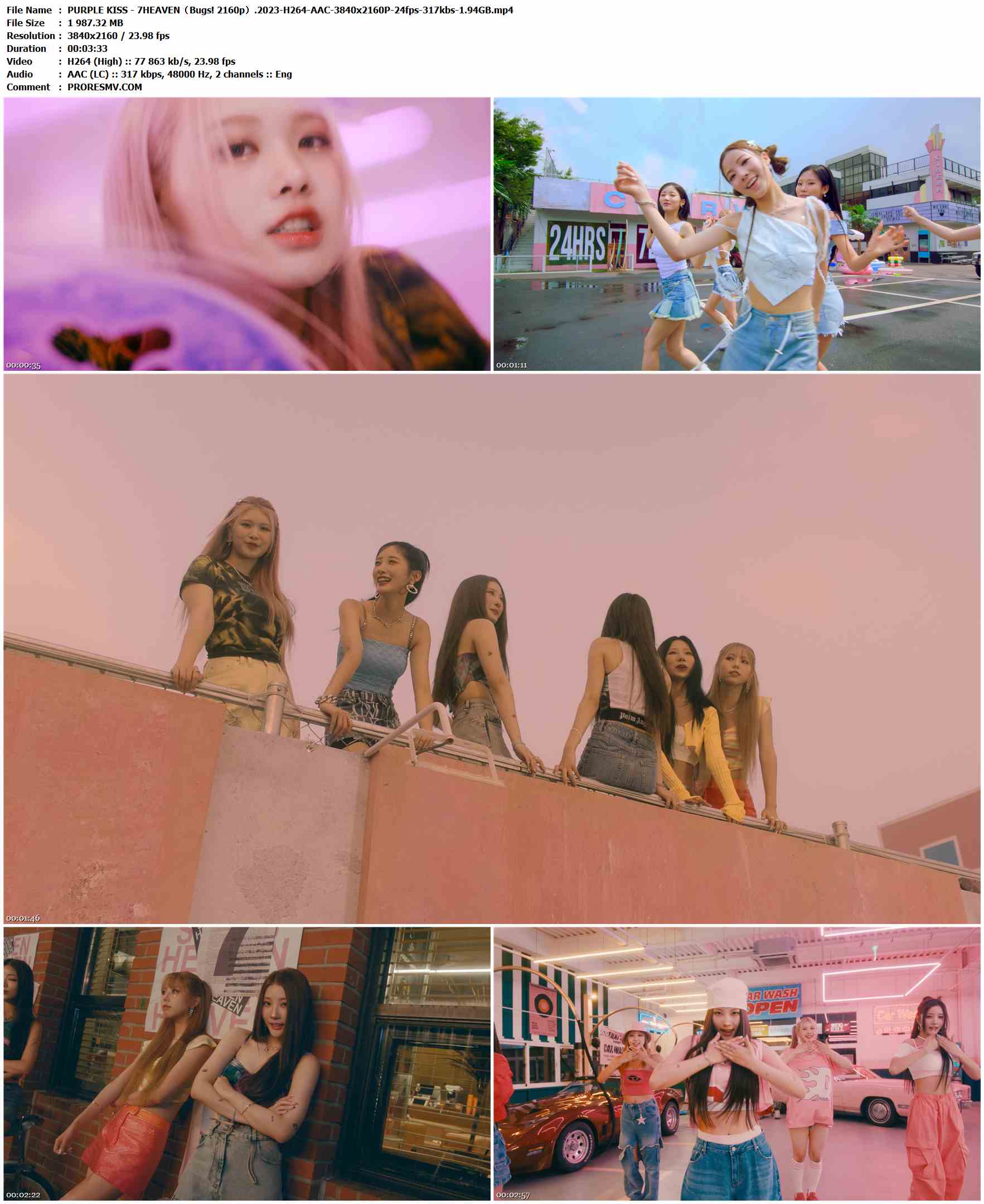 PURPLE KISS - 7HEAVEN（Bugs! 2160p）.2023-H264-AAC-3840x2160P-24fps-317kbs-1.94GB官方MV_高清MV